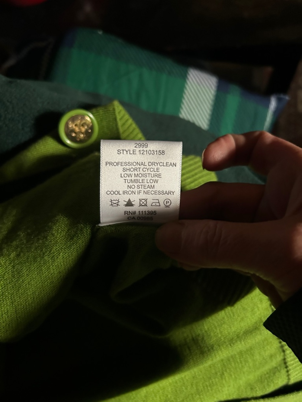Tory Burch Lime Green Button-Front Cardigan - Picture 6 of 6